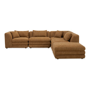 Moe's Home Lowtide Modular Sectional Sofa - Vintage-inspired Design With Comfort-enhancing Features & Style Yellow Upholstery, 100% Polyester,Solid Wood And Plywood Frame Kq-1040-09