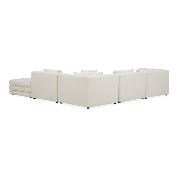 Moe's Home Lowtide Modular Sectional Sofa - Vintage-inspired Design With Comfort-enhancing Features & Style White Upholstery, 100% Polyester,Solid Wood And Plywood Frame Kq-1040-18