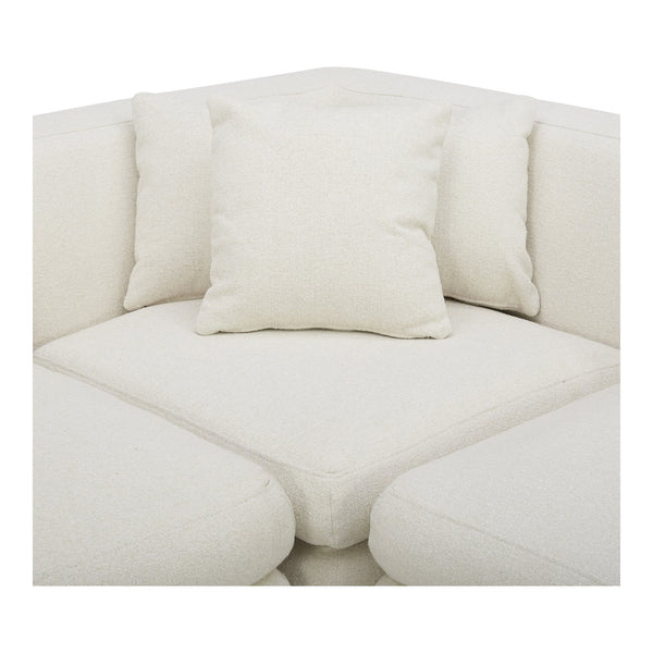 Moe's Home Lowtide Modular Sectional Sofa - Vintage-inspired Design With Comfort-enhancing Features & Style White Upholstery, 100% Polyester,Solid Wood And Plywood Frame Kq-1040-18