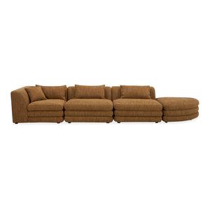 Moe's Home Lowtide Modular Sectional Sofa - Vintage-inspired Design With Comfort-enhancing Features & Style Yellow Upholstery, 100% Polyester,Solid Wood And Plywood Frame Kq-1041-09