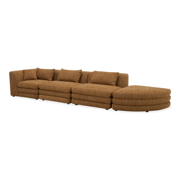 Moe's Home Lowtide Modular Sectional Sofa - Vintage-inspired Design With Comfort-enhancing Features & Style Yellow Upholstery, 100% Polyester,Solid Wood And Plywood Frame Kq-1041-09