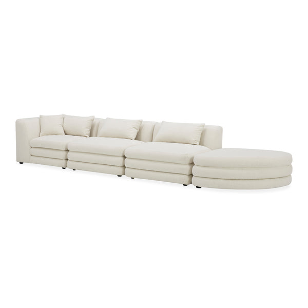 Moe's Home Lowtide Modular Sectional Sofa - Vintage-inspired Design With Comfort-enhancing Features & Style White Upholstery, 100% Polyester,Solid Wood And Plywood Frame Kq-1041-18