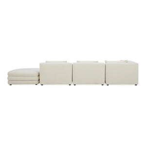 Moe's Home Lowtide Modular Sectional Sofa - Vintage-inspired Design With Comfort-enhancing Features & Style White Upholstery, 100% Polyester,Solid Wood And Plywood Frame Kq-1041-18