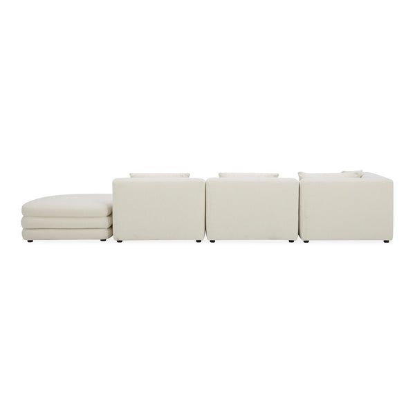 Moe's Home Lowtide Modular Sectional Sofa - Vintage-inspired Design With Comfort-enhancing Features & Style White Upholstery, 100% Polyester,Solid Wood And Plywood Frame Kq-1041-18