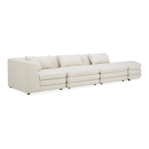 Moe's Home Lowtide Modular Sectional Sofa - Vintage-inspired Design With Comfort-enhancing Features & Style White Upholstery, 100% Polyester,Solid Wood And Plywood Frame Kq-1041-18