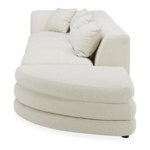 Moe's Home Lowtide Modular Sectional Sofa - Vintage-inspired Design With Comfort-enhancing Features & Style White Upholstery, 100% Polyester,Solid Wood And Plywood Frame Kq-1041-18
