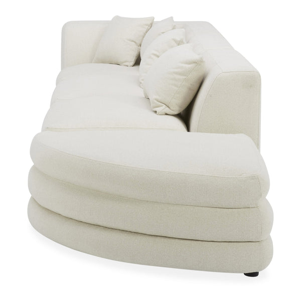 Moe's Home Lowtide Modular Sectional Sofa - Vintage-inspired Design With Comfort-enhancing Features & Style White Upholstery, 100% Polyester,Solid Wood And Plywood Frame Kq-1041-18