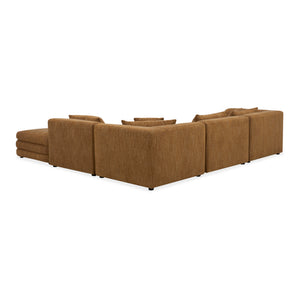 Moe's Home Lowtide Modular Sectional Sofa - Vintage-inspired Comfort With Textured Fabric & Creative Arrangement Options Yellow Upholstery, 100% Polyester,Solid Wood And Plywood Frame Kq-1042-09