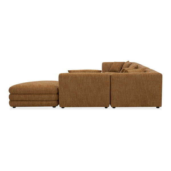 Moe's Home Lowtide Modular Sectional Sofa - Vintage-inspired Comfort With Textured Fabric & Creative Arrangement Options Yellow Upholstery, 100% Polyester,Solid Wood And Plywood Frame Kq-1042-09