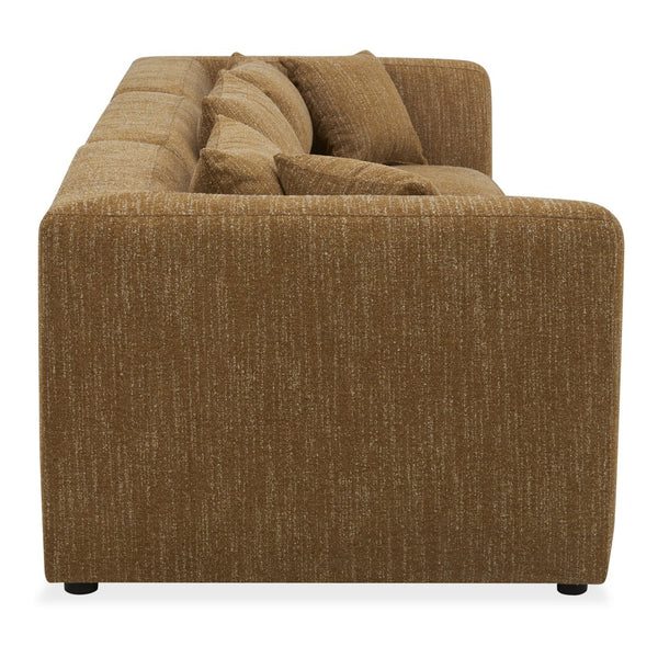 Moe's Home Lowtide Modular Sofa – Vintage-inspired Sectional With Textured Fabric, Comfort, And Creative Arrangements Yellow Upholstery, 100% Polyester,Solid Wood And Plywood Frame Kq-1043-09