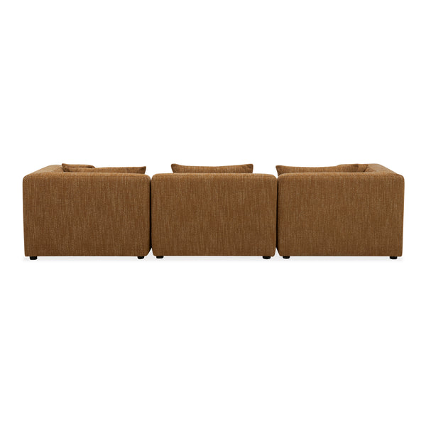 Moe's Home Lowtide Modular Sofa – Vintage-inspired Sectional With Textured Fabric, Comfort, And Creative Arrangements Yellow Upholstery, 100% Polyester,Solid Wood And Plywood Frame Kq-1043-09