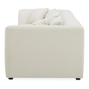 Moe's Home Lowtide Modular Sofa – Vintage-inspired Sectional With Textured Fabric, Comfort, And Creative Arrangements White Upholstery, 100% Polyester,Solid Wood And Plywood Frame Kq-1043-18
