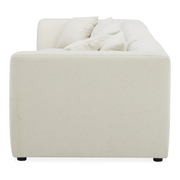 Moe's Home Lowtide Modular Sofa – Vintage-inspired Sectional With Textured Fabric, Comfort, And Creative Arrangements White Upholstery, 100% Polyester,Solid Wood And Plywood Frame Kq-1043-18