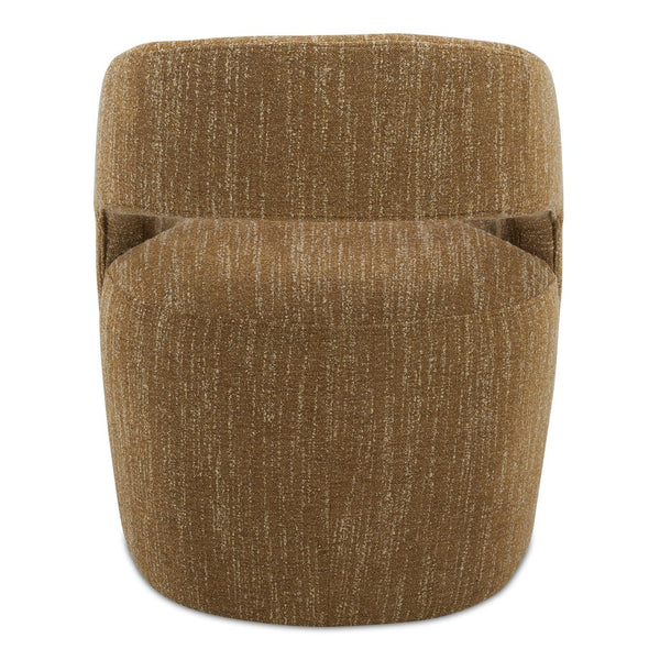 Moe's Home Barrow Contemporary Rolling Dining Chair With Easy-clean Upholstery And Ultimate Comfort Features Yellow Upholstery, 100% Polyester,Solid Wood And Plywood Frame Kq-1044-09