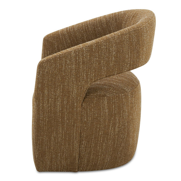 Moe's Home Barrow Contemporary Rolling Dining Chair With Easy-clean Upholstery And Ultimate Comfort Features Yellow Upholstery, 100% Polyester,Solid Wood And Plywood Frame Kq-1044-09