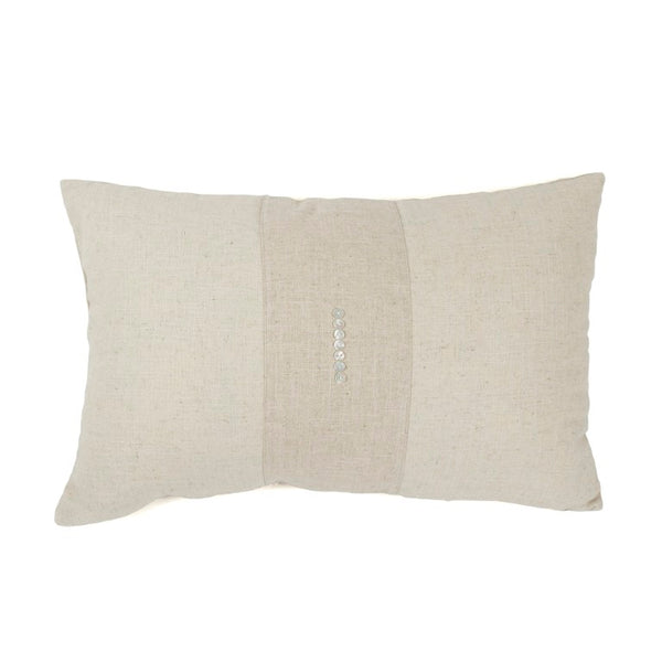 Zentique Pillow - Linen Accent 16x24" for Sofa & Bed, Breathable Neutral Texture, Durable Removable Cover, Korea Crafted Oatmeal KRF 2007 16x24