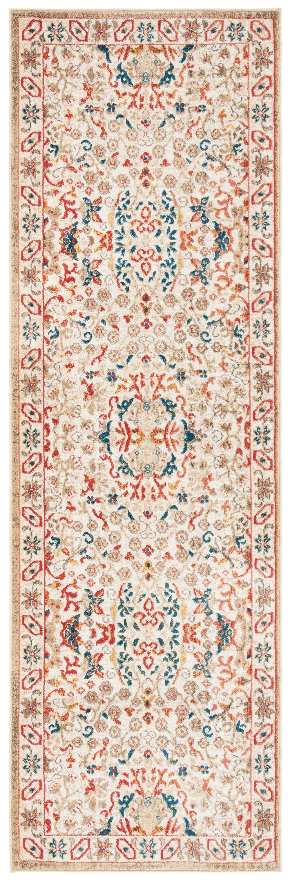 Safavieh Kashan Elegant Traditional Area Rug - Timeless Design With Luxurious Floral Motifs For Sophisticated Spaces Ivory ,Ivory Polypropylene Pile Ksn301c-4