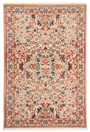 Safavieh Kashan Elegant Traditional Area Rug - Timeless Design With Luxurious Floral Motifs For Sophisticated Spaces Ivory ,Ivory Polypropylene Pile Ksn301c-4