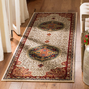 Safavieh Kashan Traditional Area Rug - Exquisite Turkish Design With Medallion Motif For Timeless Elegance Ivory ,Red Polypropylene Pile Ksn302d-4
