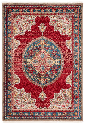 Safavieh Kashan Traditional Area Rug - Exquisite Turkish Design With Medallion Motif For Timeless Elegance Red ,Blue Polypropylene Pile Ksn302f-4