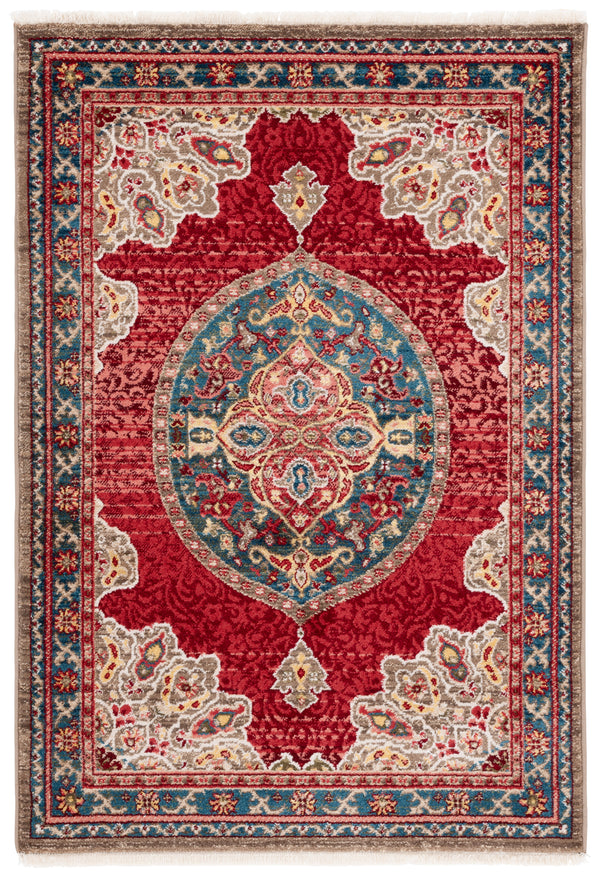Safavieh Kashan Traditional Area Rug - Exquisite Turkish Design With Medallion Motif For Timeless Elegance Red ,Blue Polypropylene Pile Ksn302f-4