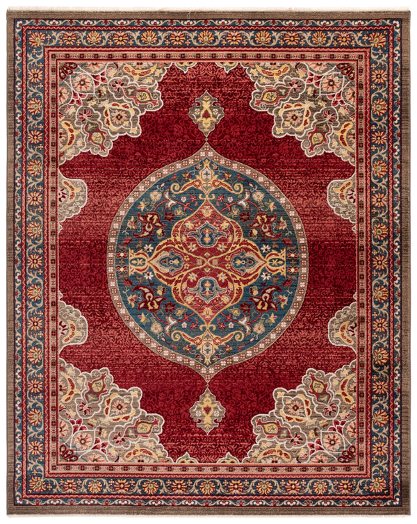 Safavieh Kashan Traditional Area Rug - Exquisite Turkish Design With Medallion Motif For Timeless Elegance Red ,Blue Polypropylene Pile Ksn302f-4