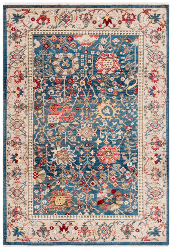 Safavieh Kashan Exquisite Area Rug - Traditional Turkish Design For Elegant Home Décor, 4ft Round Charm Blue ,Tan Polypropylene Pile Ksn303g-4r