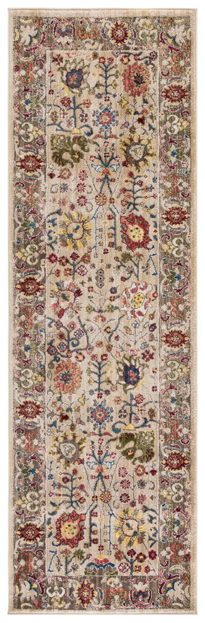 Safavieh Kashan Exquisite Area Rug - Traditional Turkish Design For Elegant Home Décor, 4ft Round Charm Beige ,Taupe Polypropylene Pile Ksn303k-4sq