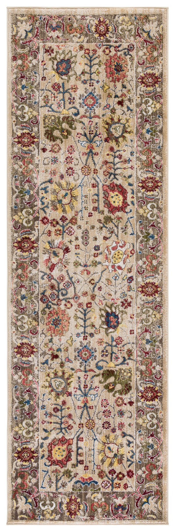 Safavieh Kashan Exquisite Area Rug - Traditional Turkish Design For Elegant Home Décor, 4ft Round Charm Beige ,Taupe Polypropylene Pile Ksn303k-4sq