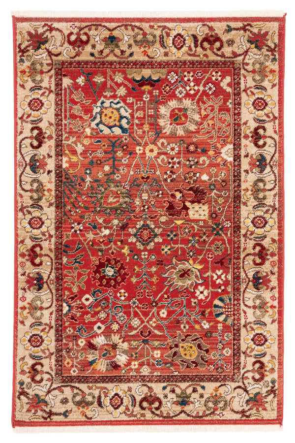 Safavieh Kashan Exquisite Area Rug - Traditional Turkish Design For Elegant Home Décor, 4ft Round Charm Red ,Beige Polypropylene Pile Ksn303l-218