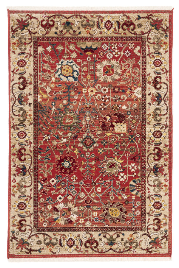 Safavieh Kashan Traditional Red Beige Runner 2'6"X16' Power-Loomed Polypropylene 3/8" Pile Durable Floral Decor KSN303L-216