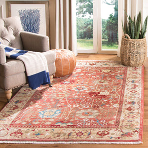 Safavieh Kashan Traditional Red Beige Runner 2'6"X16' Power-Loomed Polypropylene 3/8" Pile Durable Floral Decor KSN303L-216