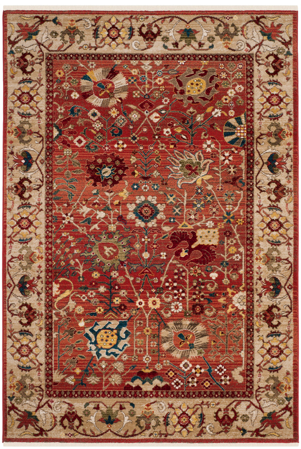 Safavieh Kashan Exquisite Area Rug - Traditional Turkish Design For Elegant Home Décor, 4ft Round Charm Red ,Beige Polypropylene Pile Ksn303l-218