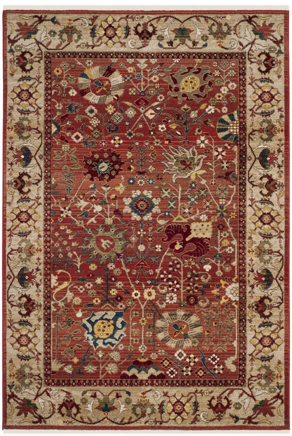 Safavieh Kashan Traditional Red Beige Runner 2'6"X16' Power-Loomed Polypropylene 3/8" Pile Durable Floral Decor KSN303L-216
