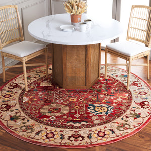 Safavieh Kashan Traditional Red Beige Runner 2'6"X16' Power-Loomed Polypropylene 3/8" Pile Durable Floral Decor KSN303L-216