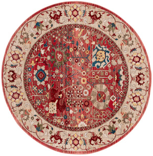 Safavieh Kashan Traditional Red Beige Runner 2'6"X16' Power-Loomed Polypropylene 3/8" Pile Durable Floral Decor KSN303L-216