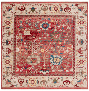 Safavieh Kashan Exquisite Area Rug - Traditional Turkish Design For Elegant Home Décor, 4ft Round Charm Red ,Beige Polypropylene Pile Ksn303l-218