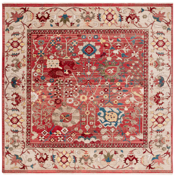 Safavieh Kashan Exquisite Area Rug - Traditional Turkish Design For Elegant Home Décor, 4ft Round Charm Red ,Beige Polypropylene Pile Ksn303l-218