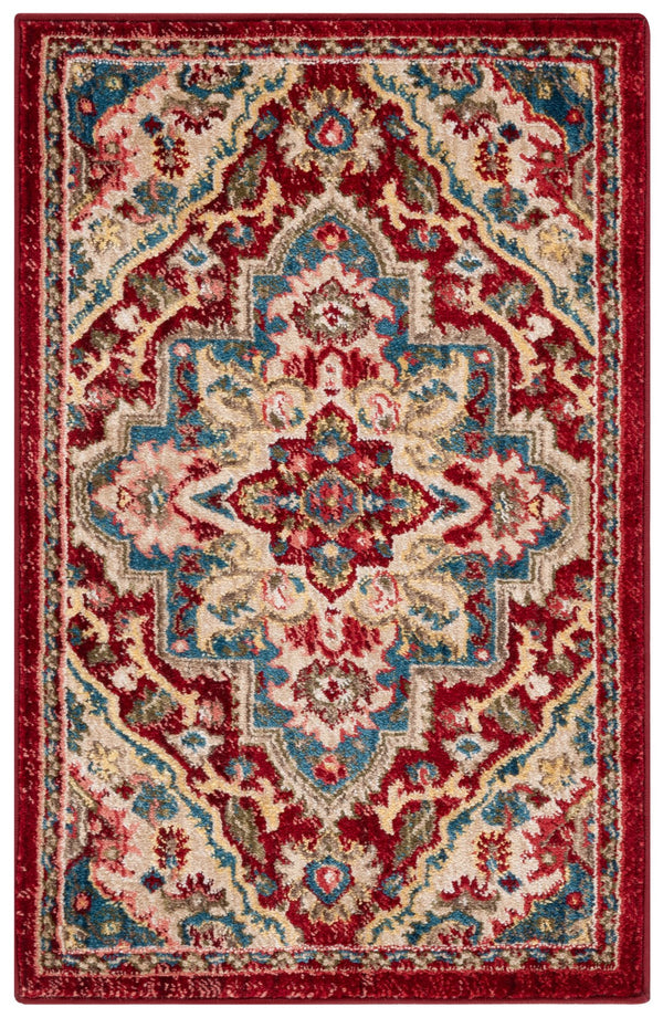 Safavieh Kashan Traditional Red Beige Runner Rug 2'6"X14' — Low-Profile 3/8" Pile, Durable Power-Loomed Turkey KSN304D-214