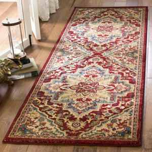 Safavieh Kashan Traditional Red Beige Runner Rug 2'6"X14' — Low-Profile 3/8" Pile, Durable Power-Loomed Turkey KSN304D-214