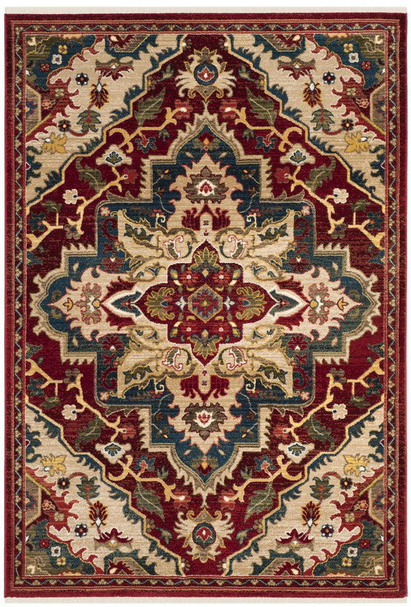 Safavieh Kashan Traditional Red Beige Runner Rug 2'6"X14' — Low-Profile 3/8" Pile, Durable Power-Loomed Turkey KSN304D-214
