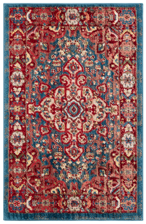 Safavieh Kashan Exquisite Traditional Turkish Runner Rug – Elegant Design For Hallways And Home Decor Blue ,Red Polypropylene Pile Ksn305a-214
