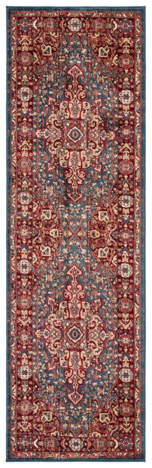 Safavieh Kashan Exquisite Traditional Turkish Runner Rug – Elegant Design For Hallways And Home Decor Blue ,Red Polypropylene Pile Ksn305a-214