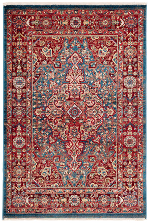 Safavieh Kashan Exquisite Traditional Turkish Runner Rug – Elegant Design For Hallways And Home Decor Blue ,Red Polypropylene Pile Ksn305a-214