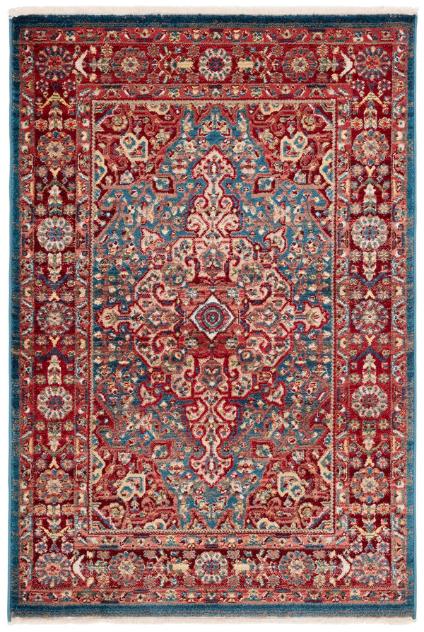 Safavieh Kashan Timeless Turkish Runner With Blue And Red Oriental Motifs, Low-Profile Durable Power-Loomed Design 2'-6" x 16'-0" KSN305A-216
