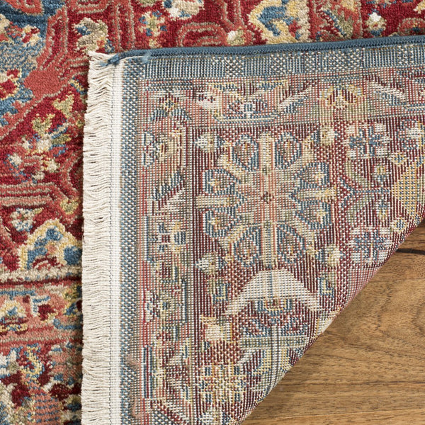Safavieh Kashan Timeless Turkish Runner With Blue And Red Oriental Motifs, Low-Profile Durable Power-Loomed Design 2'-6" x 16'-0" KSN305A-216