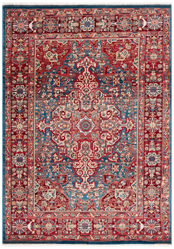 Safavieh Kashan Timeless Turkish Runner With Blue And Red Oriental Motifs, Low-Profile Durable Power-Loomed Design 2'-6" x 16'-0" KSN305A-216