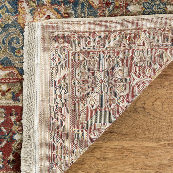 Safavieh Kashan Ivory-Blue Runner 2'6"X10' — Power-Loomed Turkish Hallway Rug, Low-Profile Stain-Resistant Elegance KSN305B-210