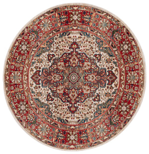 Safavieh Kashan Ivory-Blue Runner 2'6"X10' — Power-Loomed Turkish Hallway Rug, Low-Profile Stain-Resistant Elegance KSN305B-210
