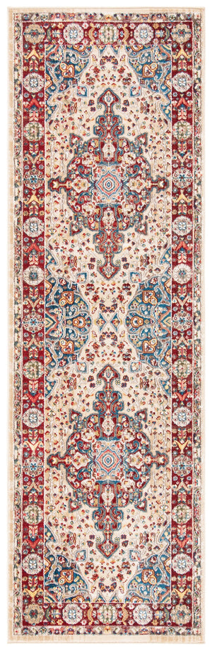 Safavieh Kashan Turkish Runner 2'6"X10' Ivory & Red - Low-Profile 3/8" Pile, Power-Loomed, Durable Polypropylene KSN305K-210